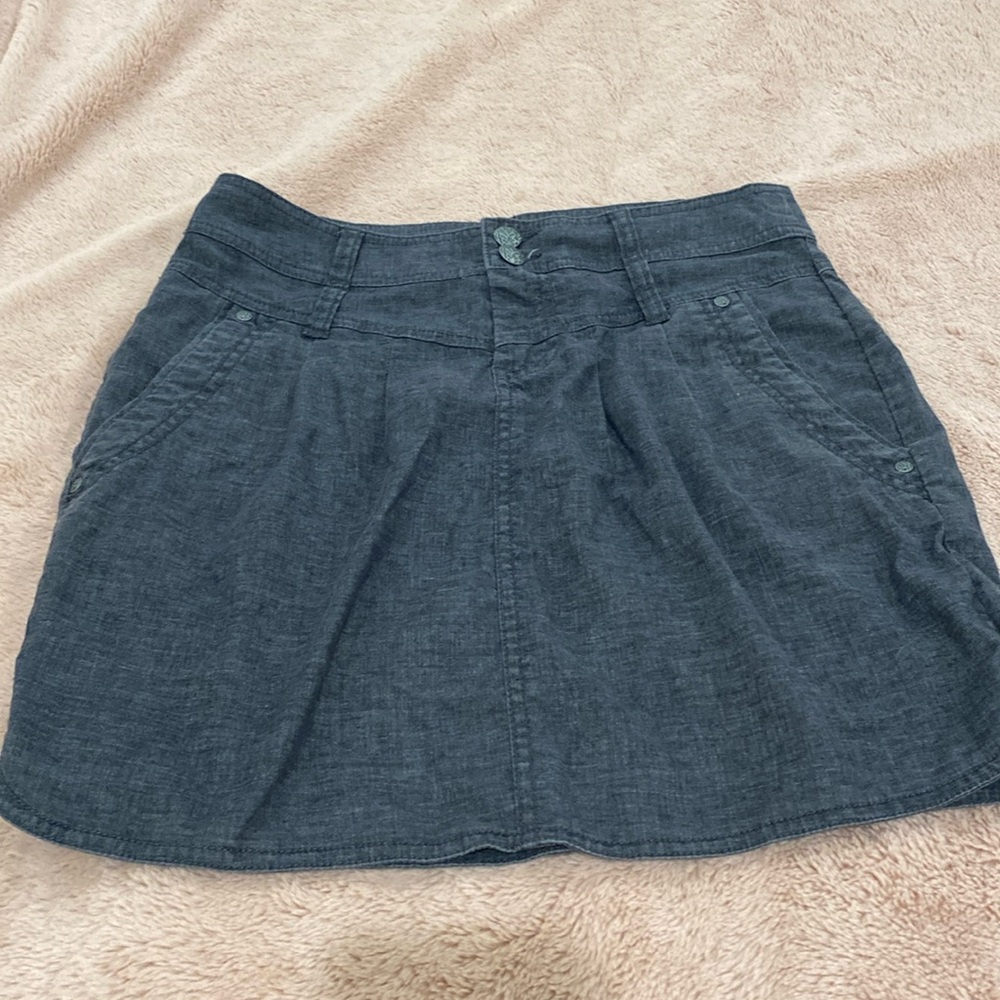 Prana gray chambray skirt